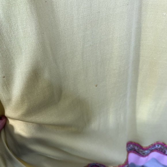 Vintage Malcolm Star Rizkallah Maxi Dress With Rhinestone Beading Size 12 Yellow - Picture 6 of 16